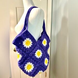 Crochet purple tote bag FIXED PRICE No further discount will be offered
